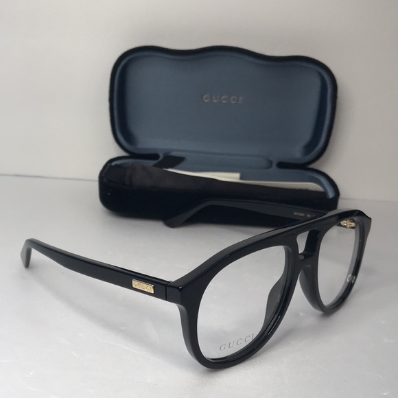 Authentic GUCCI GG1320O 001 This aviator Gucci optical comes shiny black frame. - Picture 3 of 15